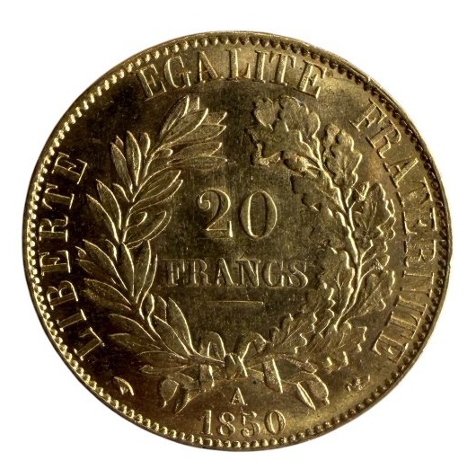 Pièce 20  Francs or Cérès 1850-photo-3