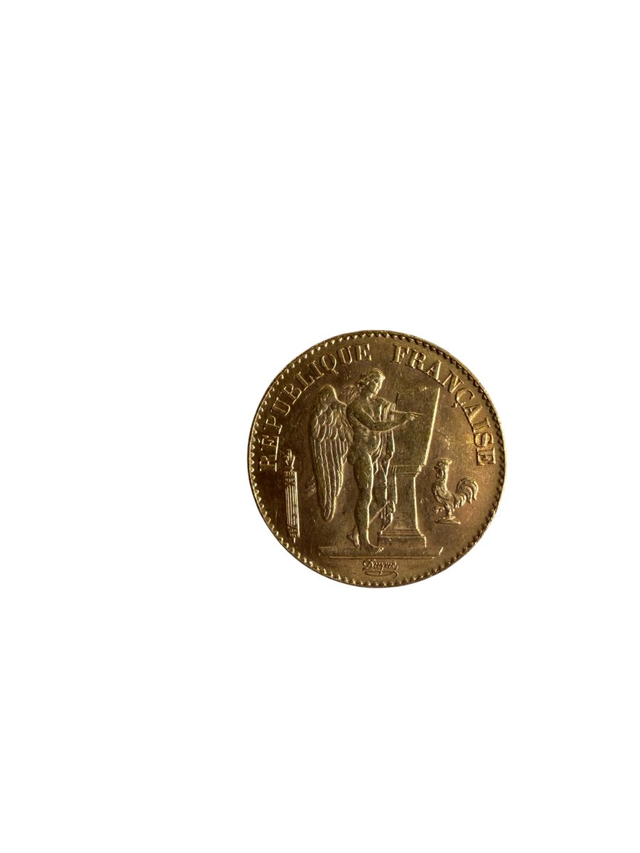 1896 20-franc Gold "genius" Coin-photo-3
