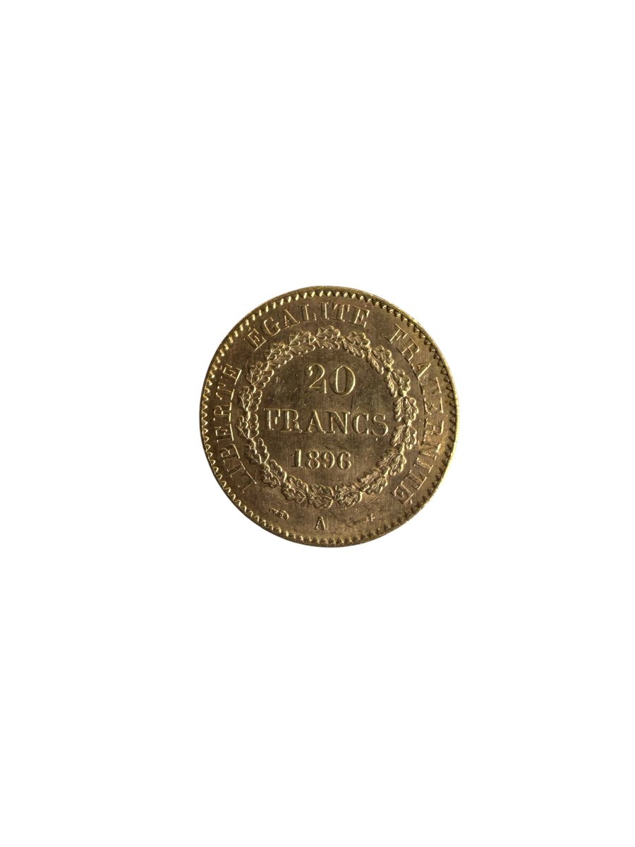 1896 20-franc Gold "genius" Coin-photo-1