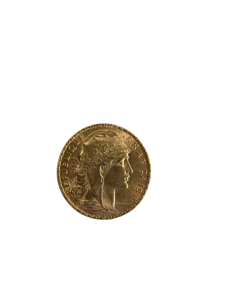 1906 20-franc Gold Coin Featuring The Rooster And Marianne-photo-2