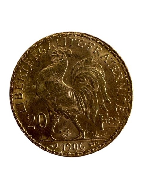 1906 20-franc Gold Coin Featuring The Rooster And Marianne-photo-3