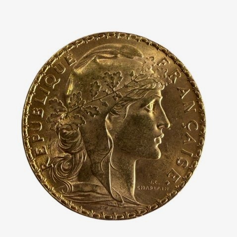 1906 20-franc Gold Coin Featuring The Rooster And Marianne