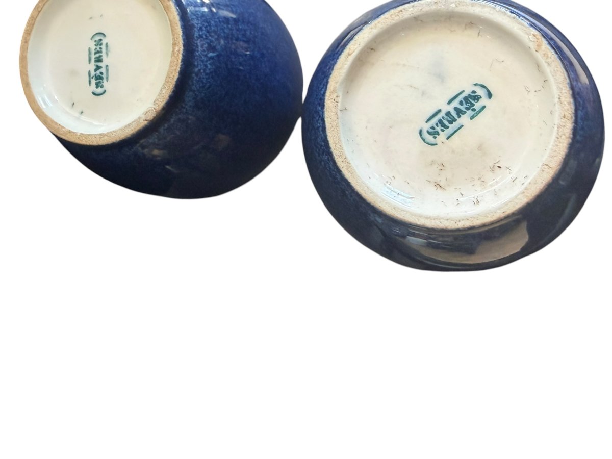 Sèvres paire de vases lapis argent massif-photo-6