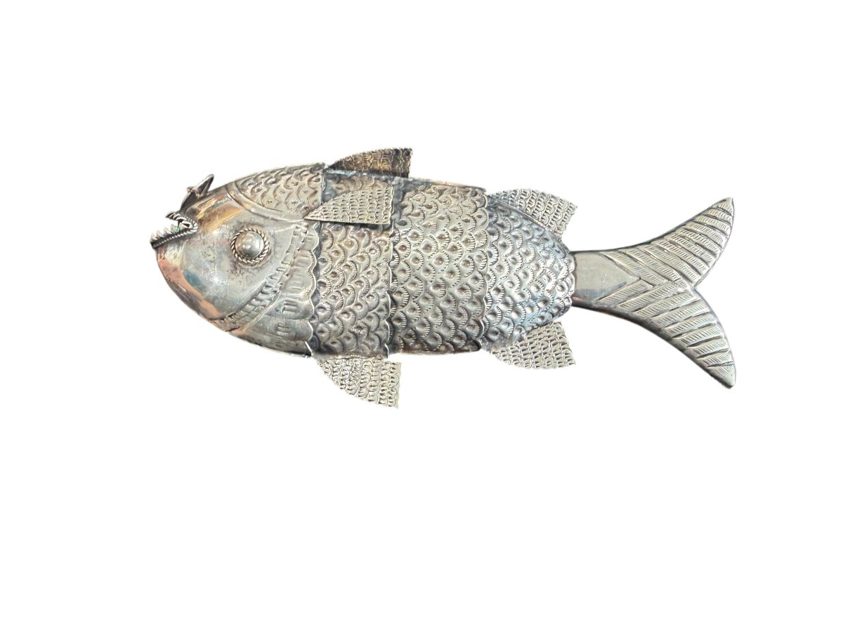 Poisson articulé en Argent massif-photo-3