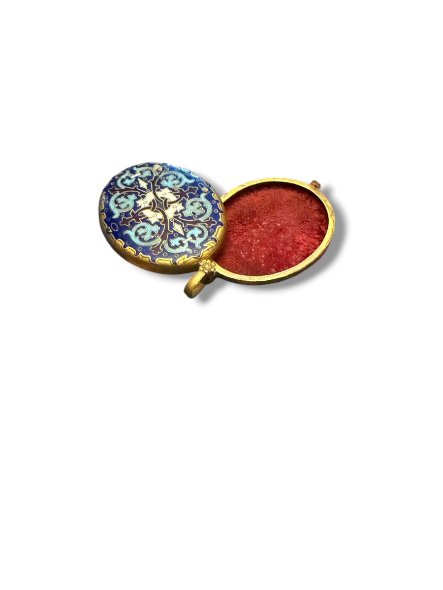 Large Enameled Medallion In The Falize Style-photo-2