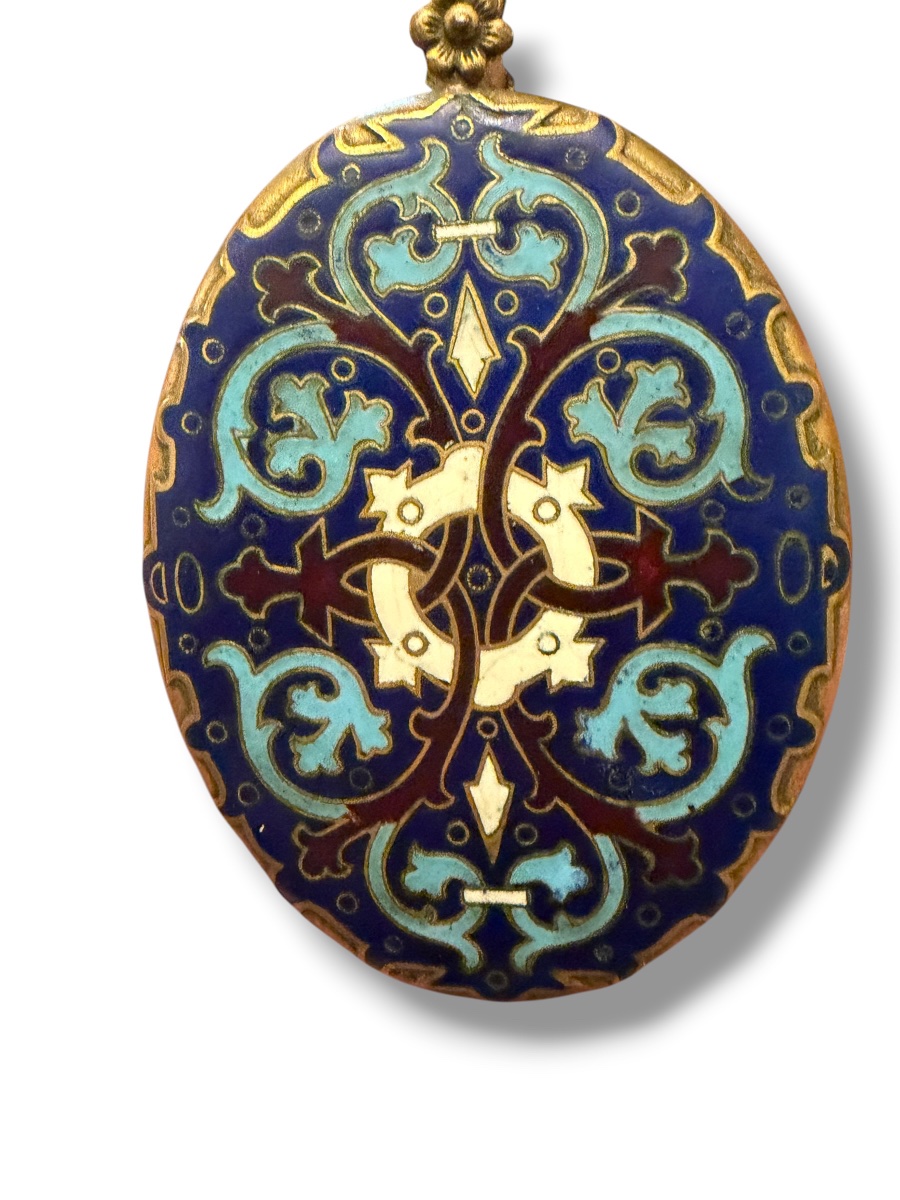 Large Enameled Medallion In The Falize Style-photo-3