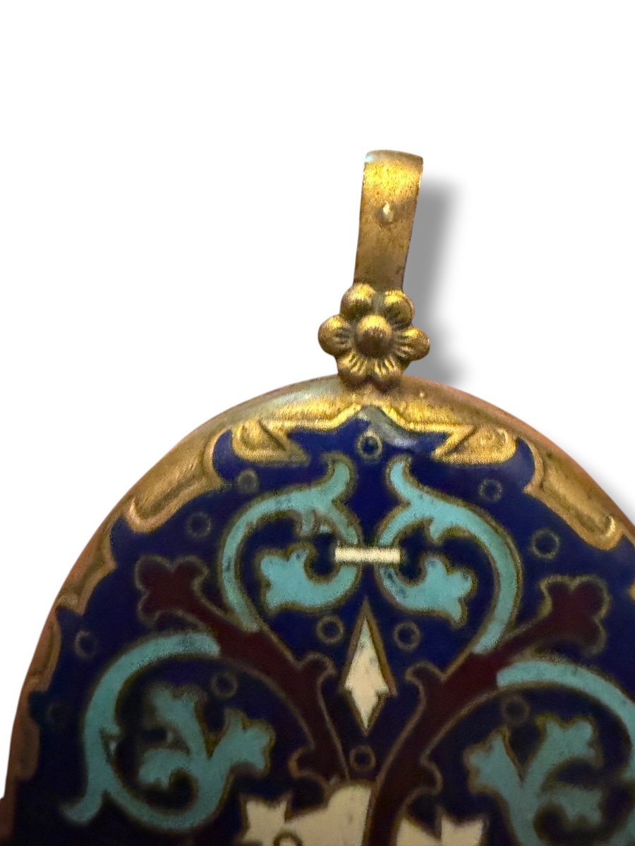 Large Enameled Medallion In The Falize Style-photo-6