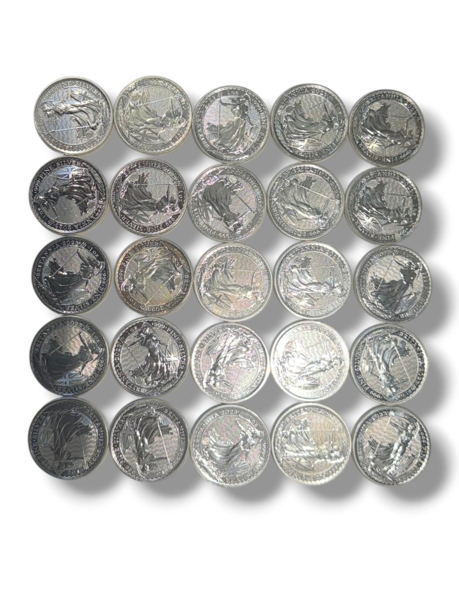 Set Of 25 Solid Silver 2-pound Elizabeth II Coins-photo-2