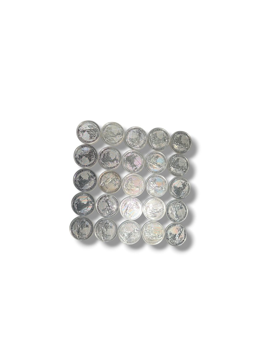 Set Of 25 Solid Silver 2-pound Elizabeth II Coins-photo-3