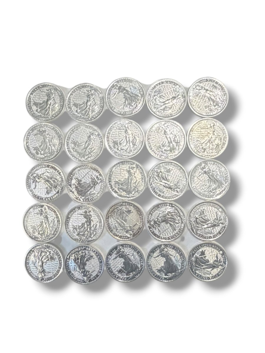 Set Of 25 Solid Silver 2-pound Elizabeth II Coins-photo-1