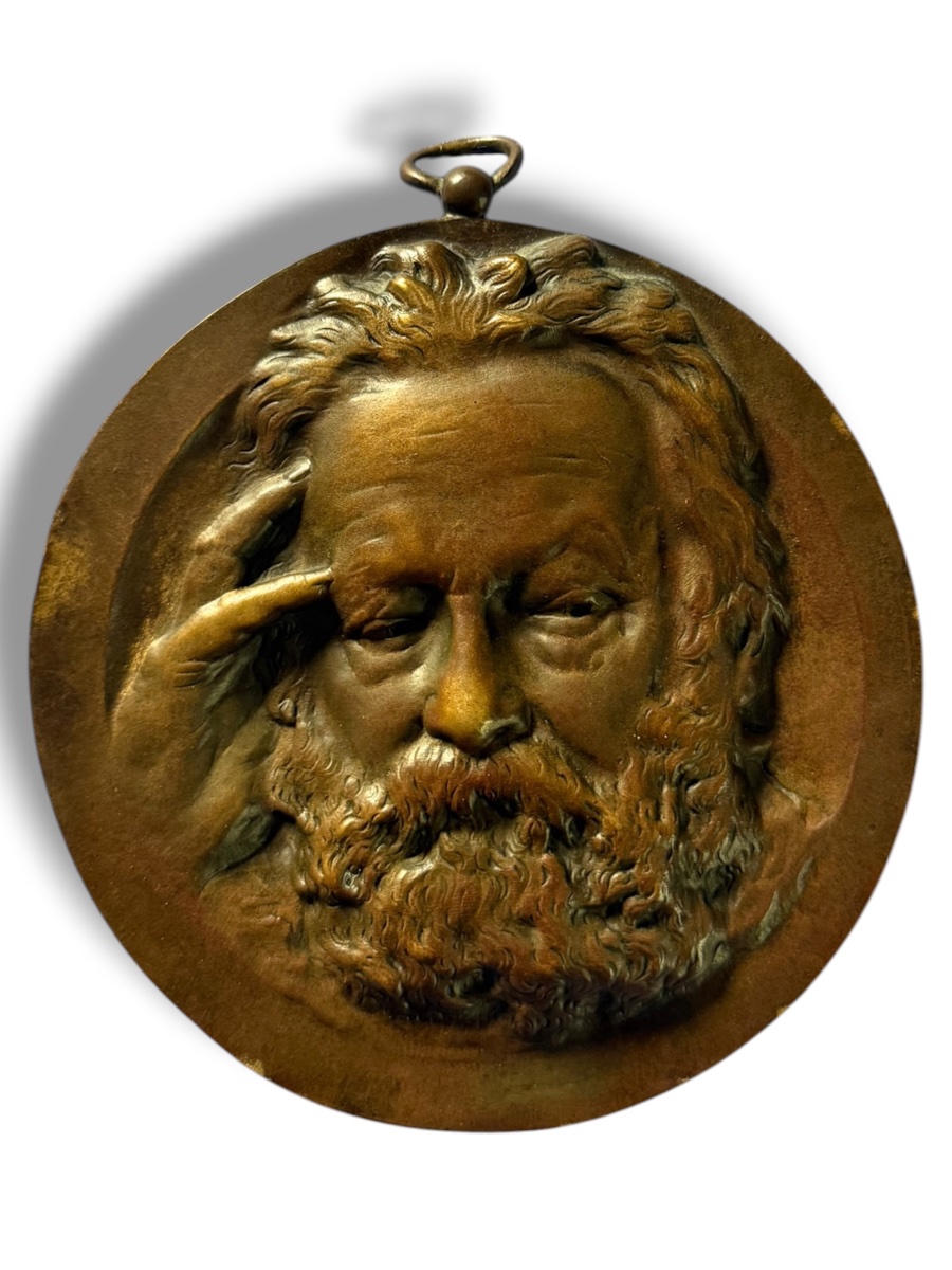 René Rozet: Large Bronze Medallion Of Victor Hugo