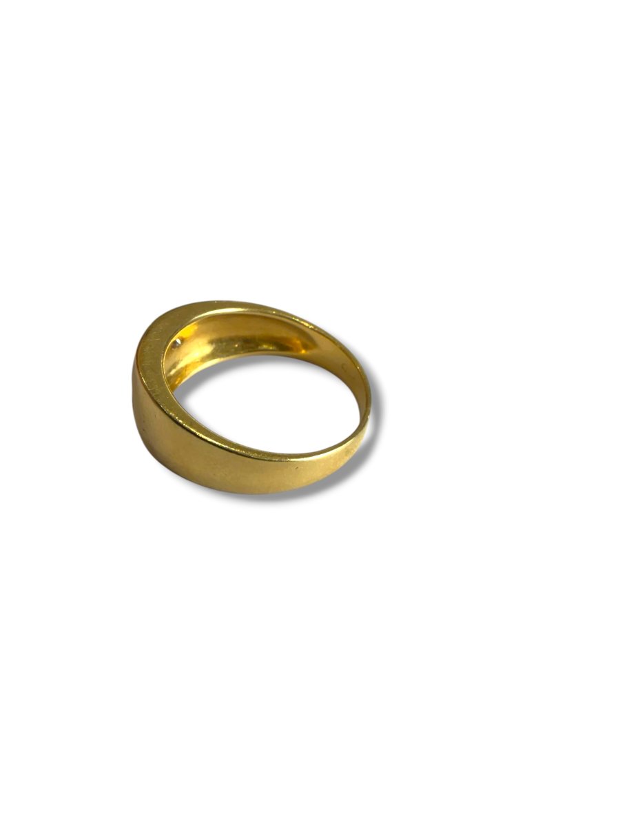 Bague jonc or diamants saphir-photo-4