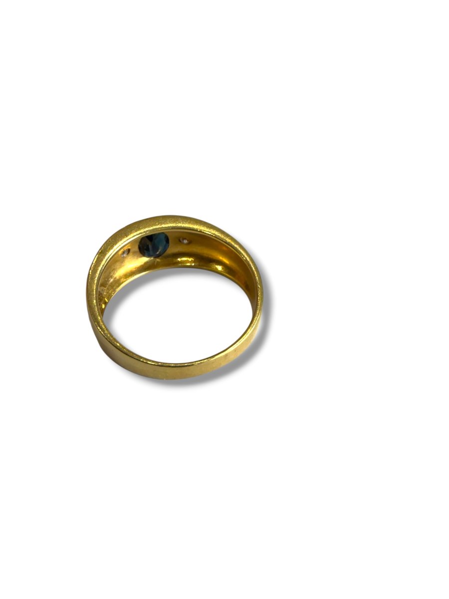 Bague jonc or diamants saphir-photo-1