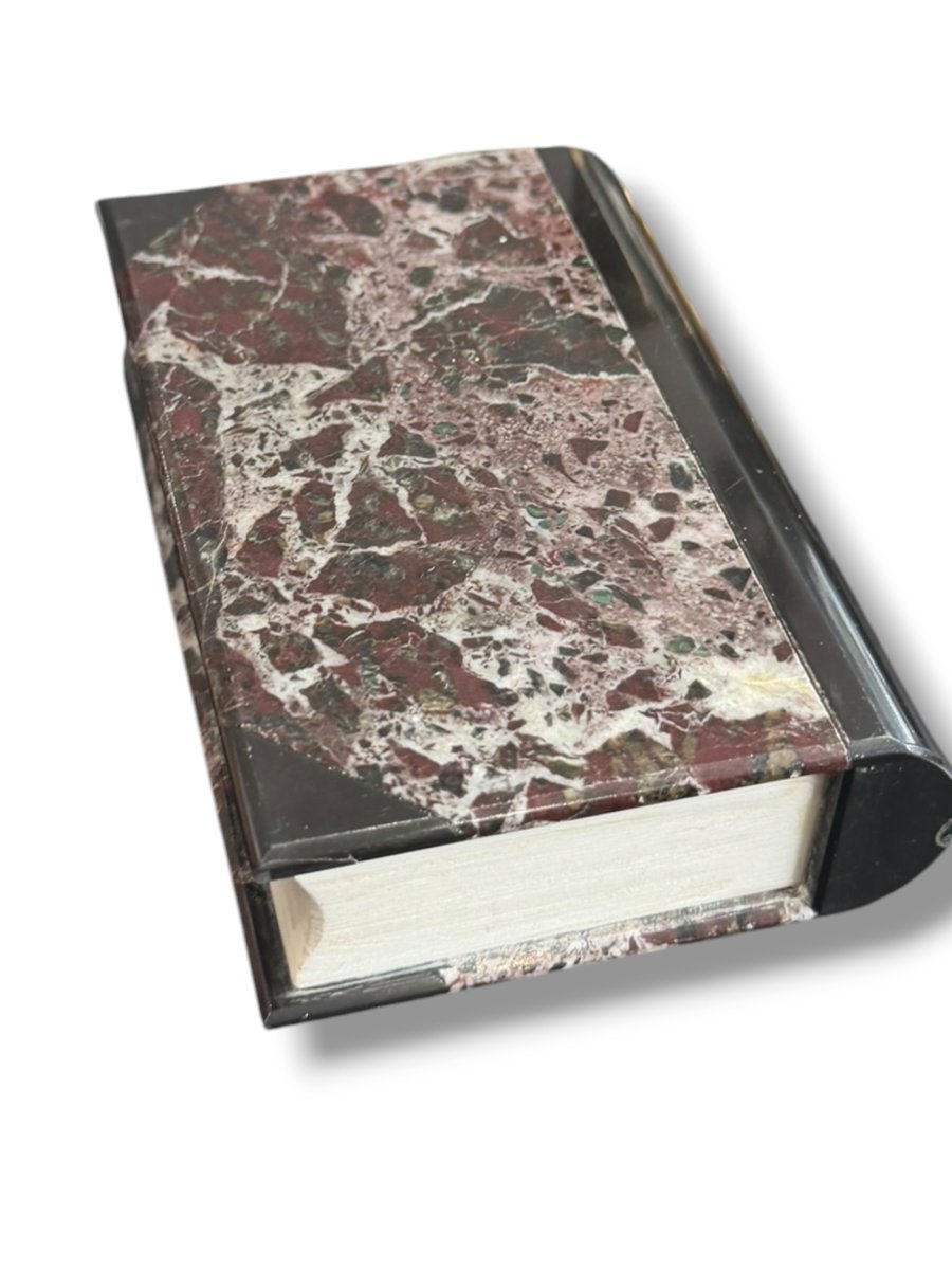 19th-century Italian Marble-bound Book From The Grand Tour-photo-3
