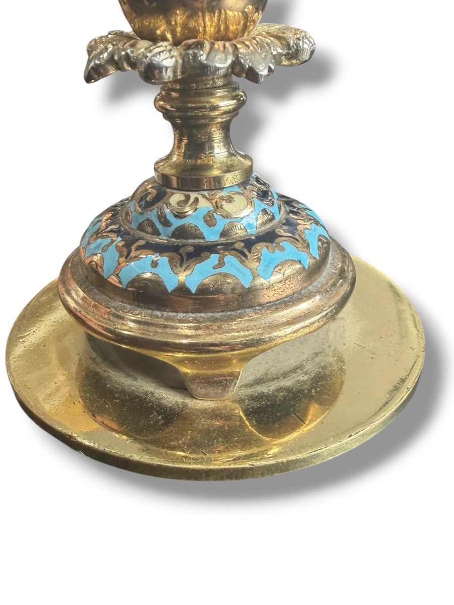 Rare Enameled Wedding Candleholder-photo-1