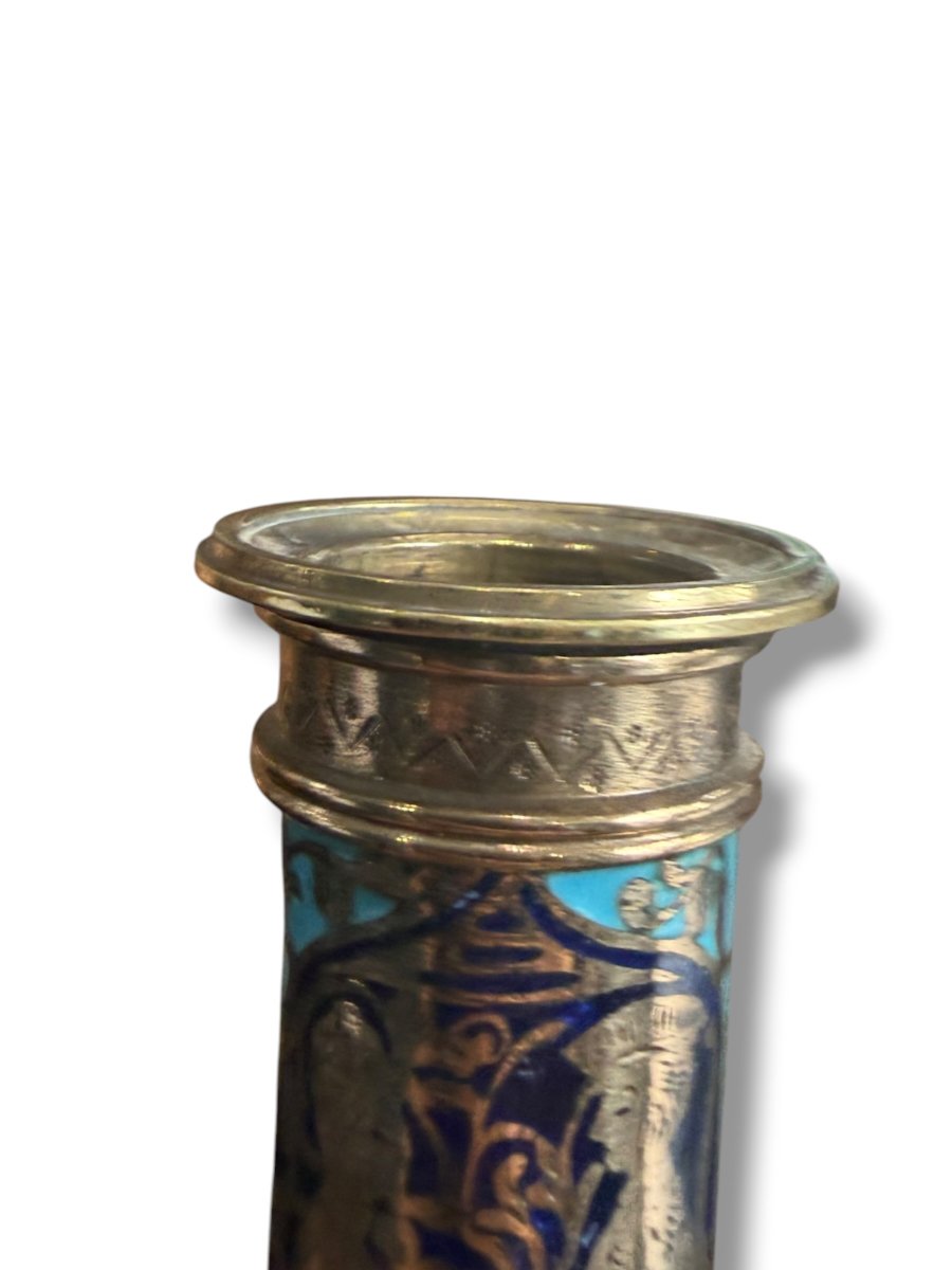 Rare Enameled Wedding Candleholder-photo-4
