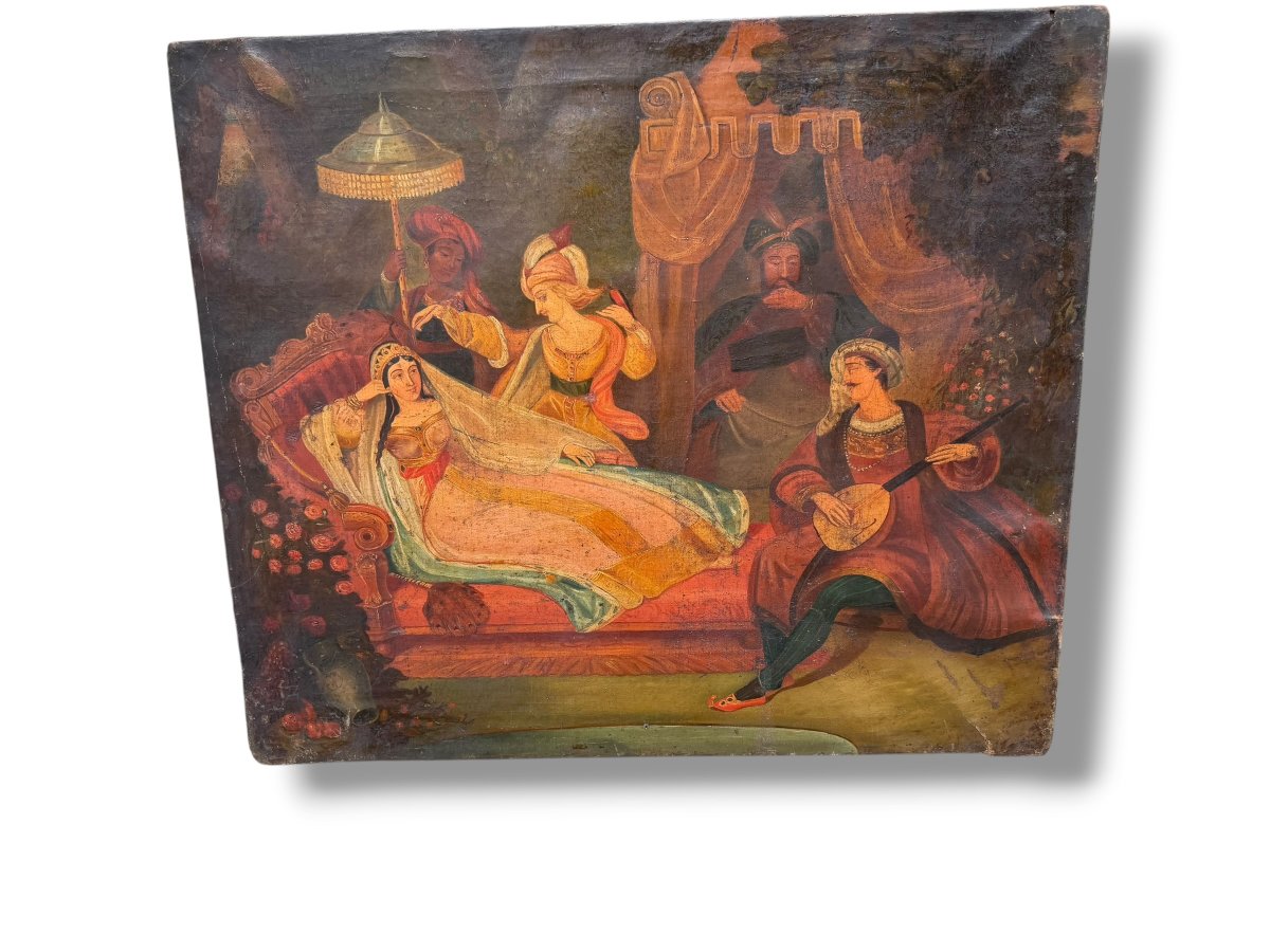 19th-century Orientalist School: A Princess In Her Palace-photo-3
