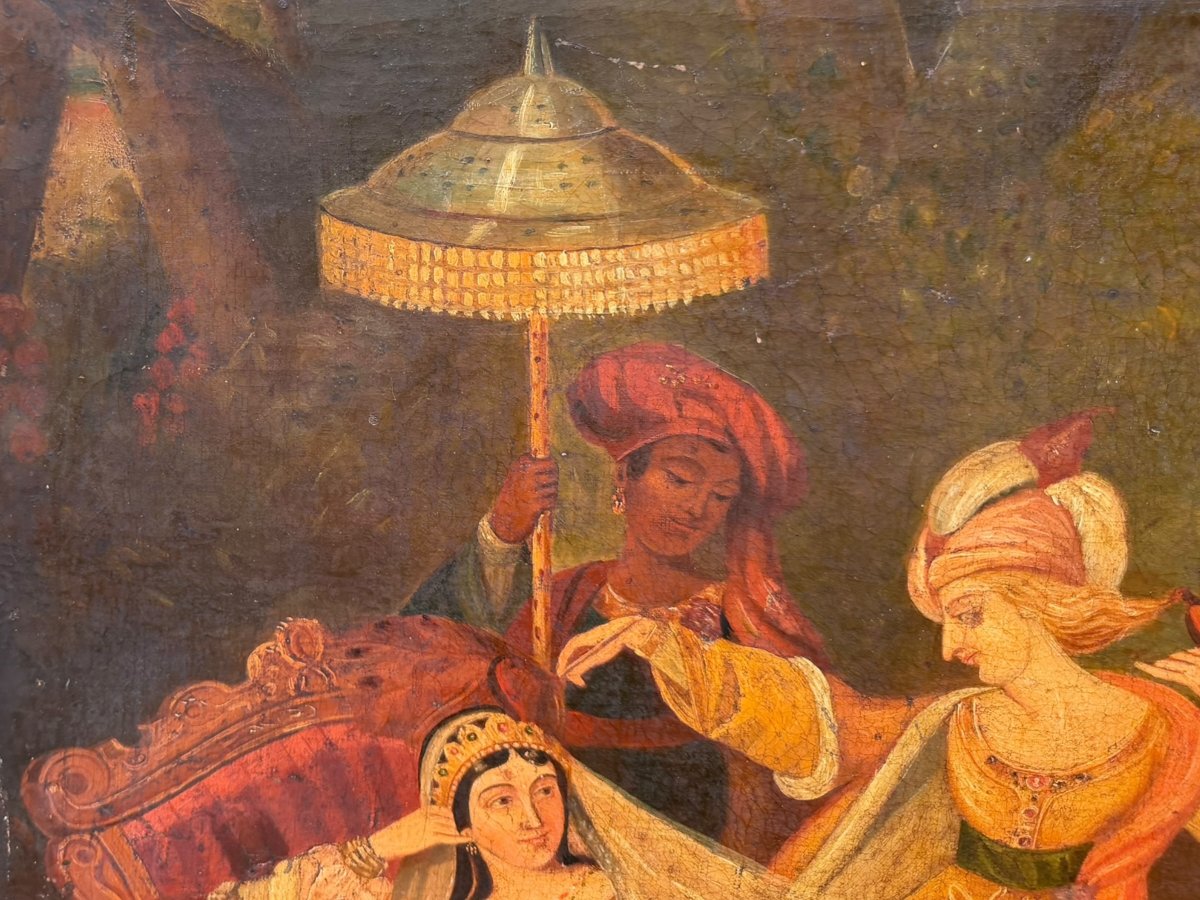 19th-century Orientalist School: A Princess In Her Palace-photo-4