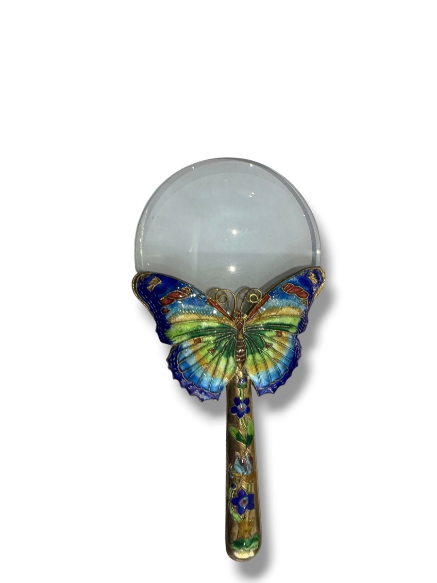 Chine Loupe émaux cloisonnés motifs papillons-photo-2