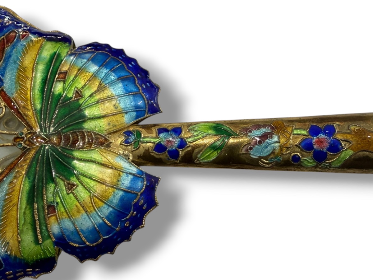 Chine Loupe émaux cloisonnés motifs papillons-photo-5
