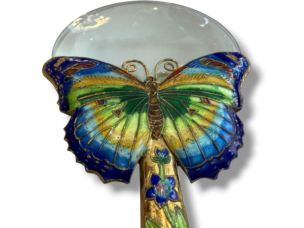 Chine Loupe émaux cloisonnés motifs papillons-photo-6
