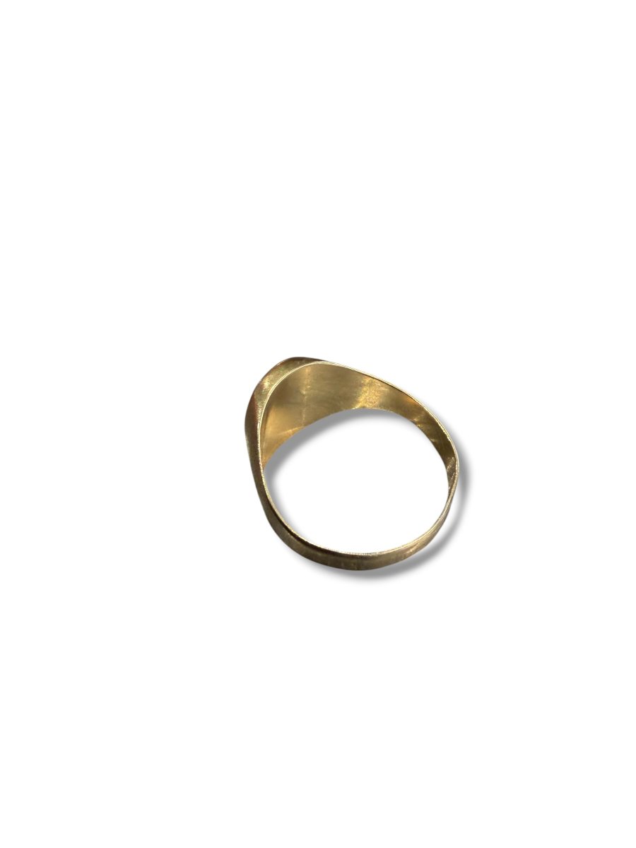 Gold Signet Ring With A Sun-shaped Setting-photo-5