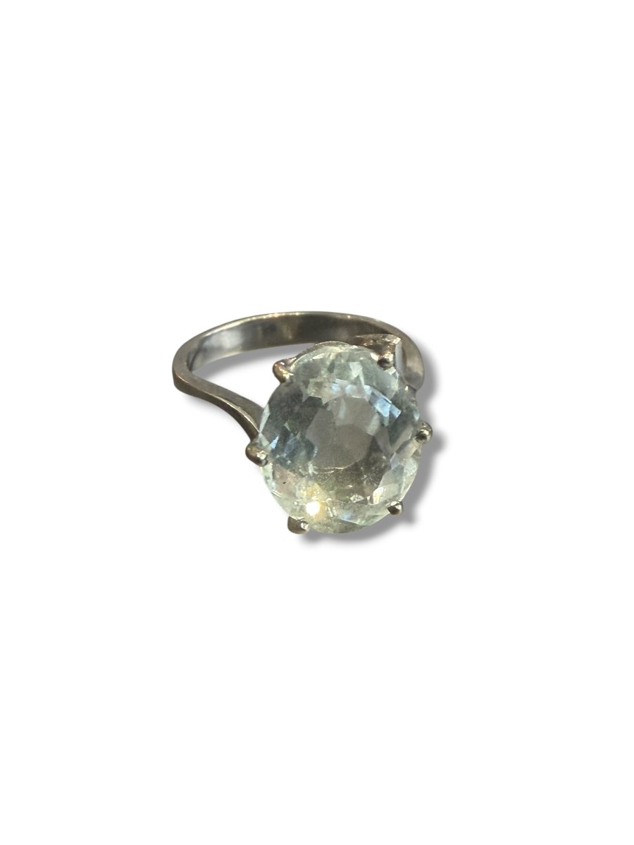 White Gold Ring With Aquamarine-photo-3