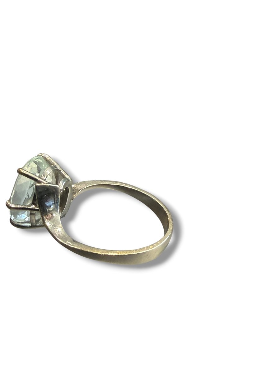 White Gold Ring With Aquamarine-photo-4