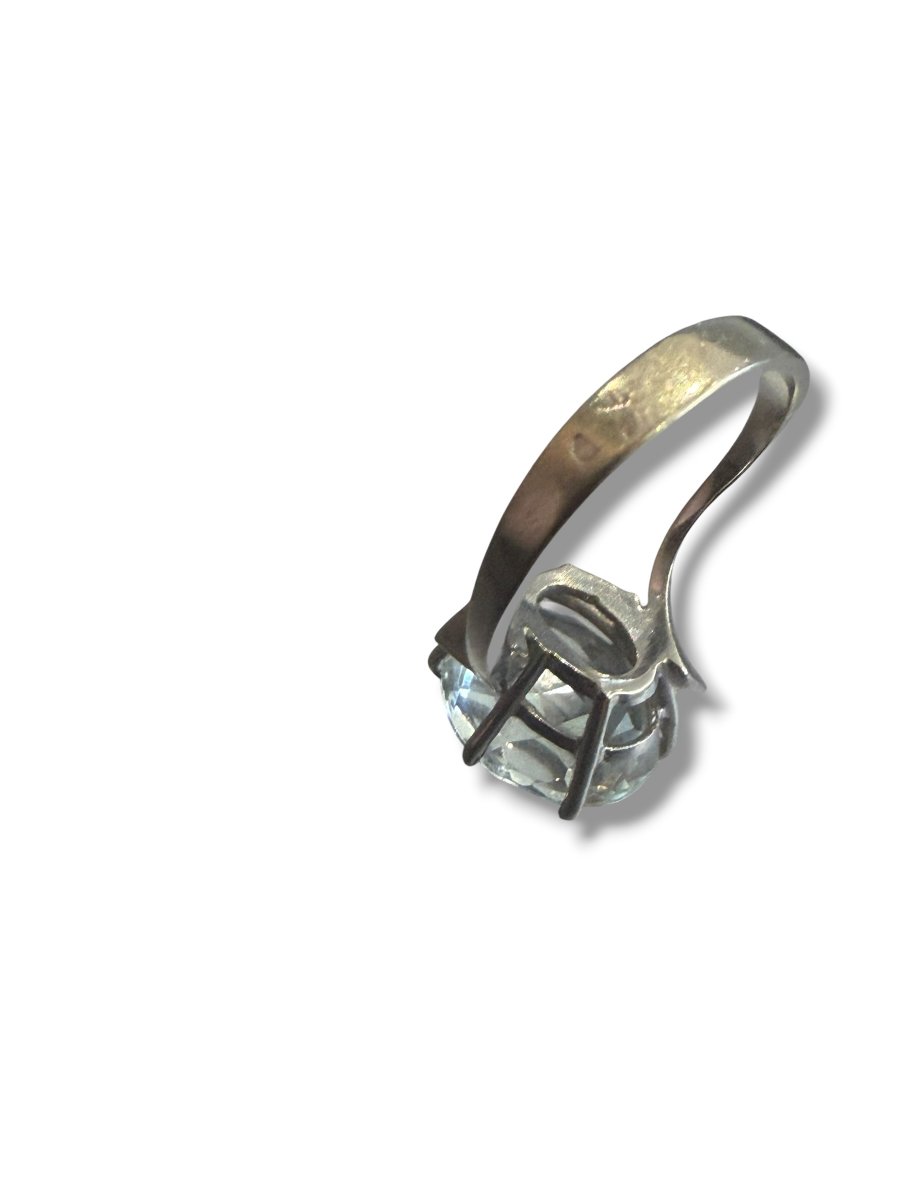 White Gold Ring With Aquamarine-photo-2