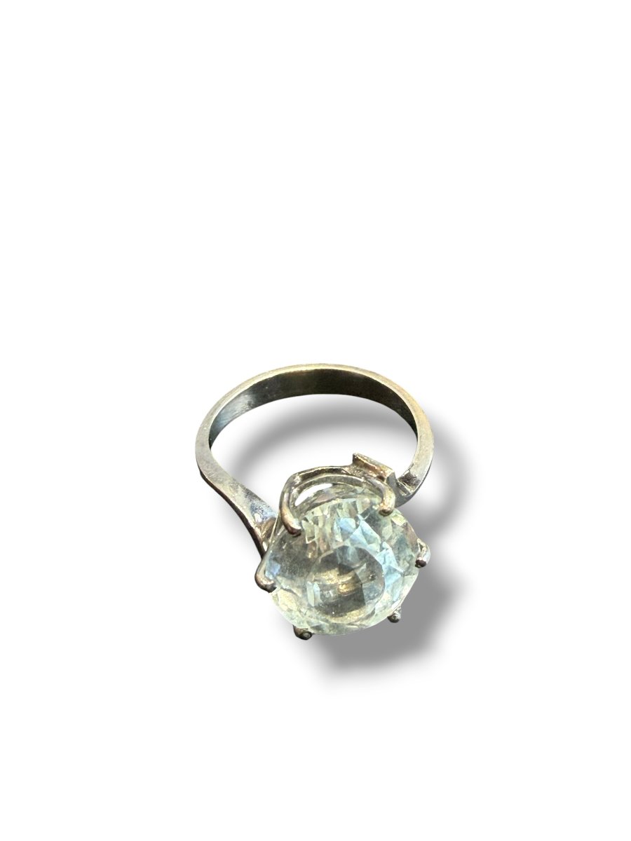 White Gold Ring With Aquamarine-photo-3