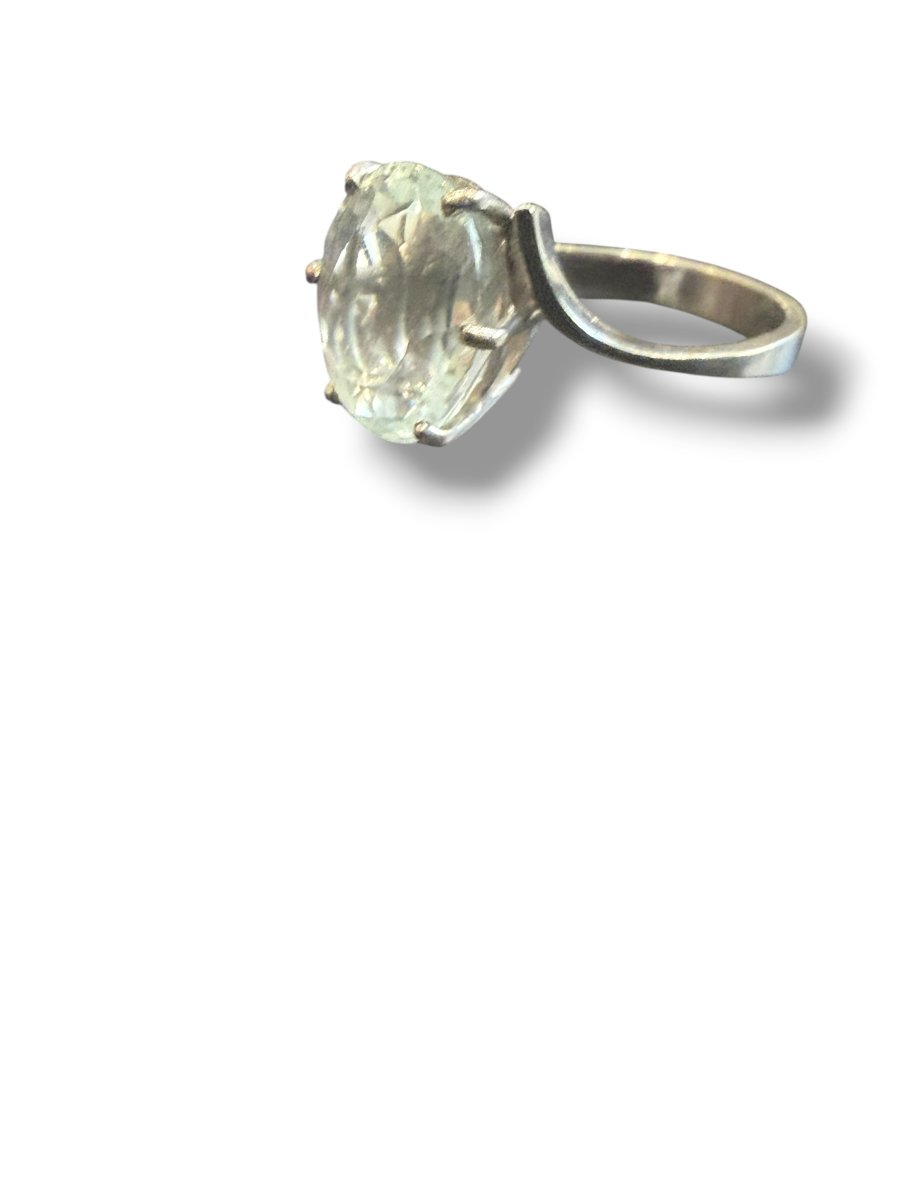 White Gold Ring With Aquamarine-photo-4