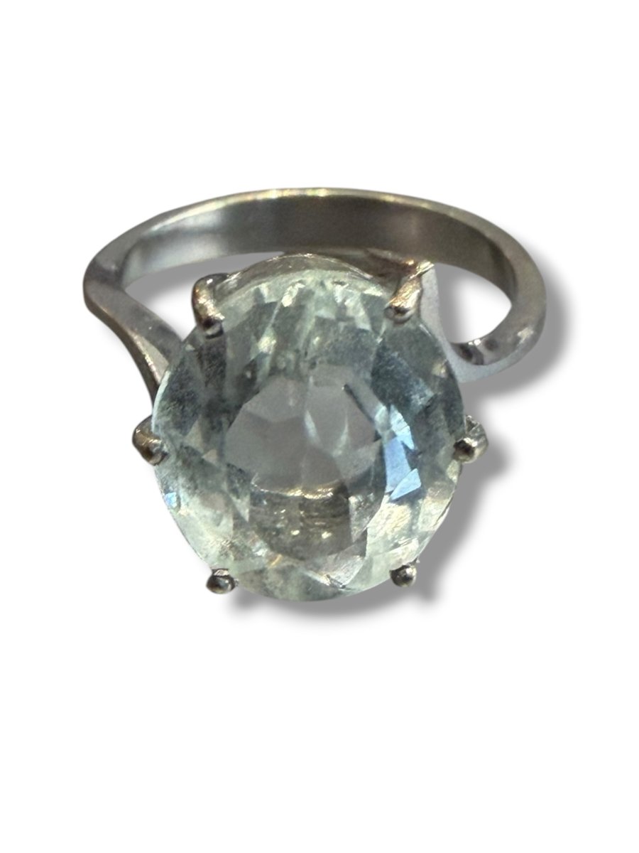 White Gold Ring With Aquamarine-photo-6