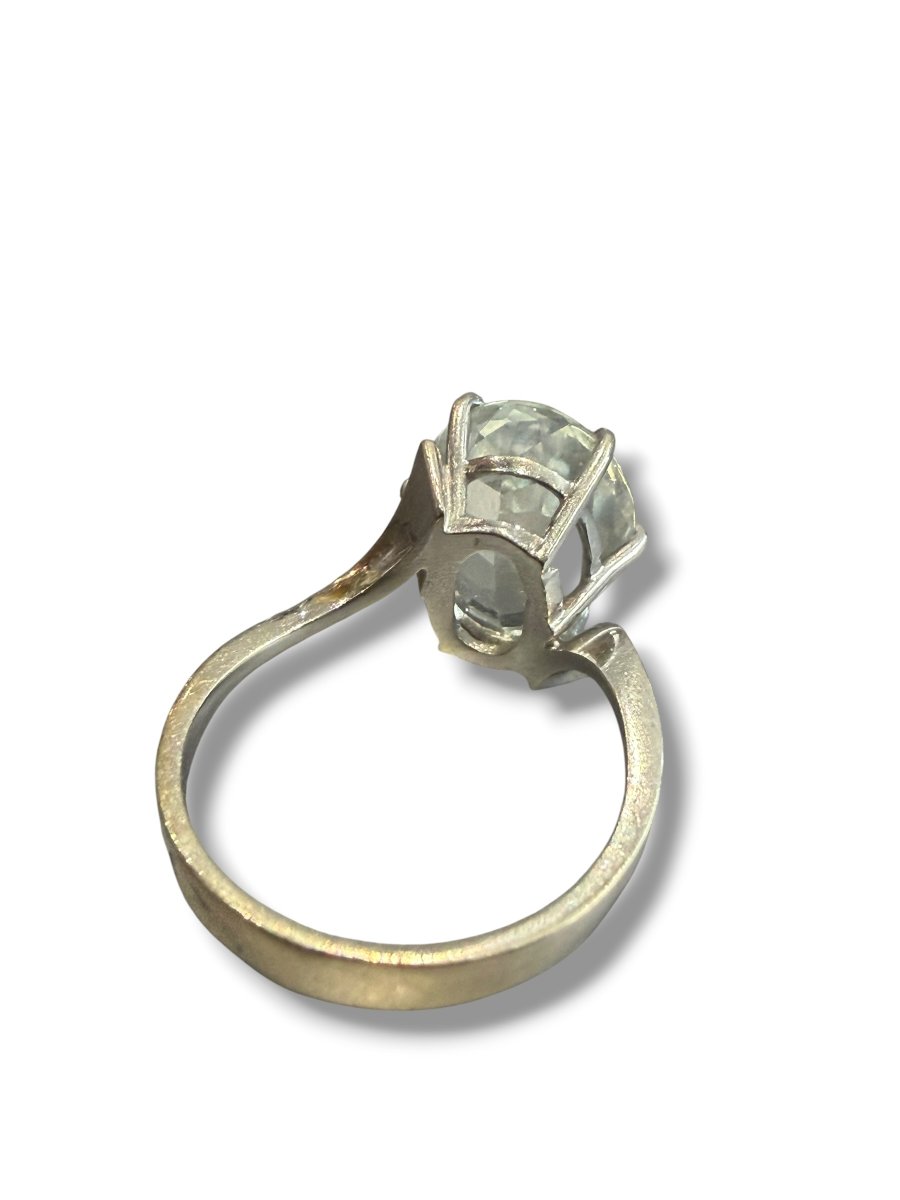 White Gold Ring With Aquamarine-photo-8