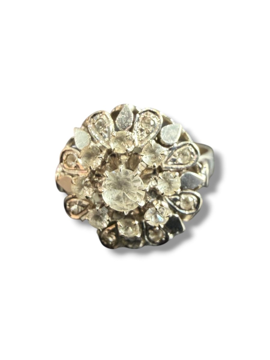 Bague or gris marguerite-photo-2