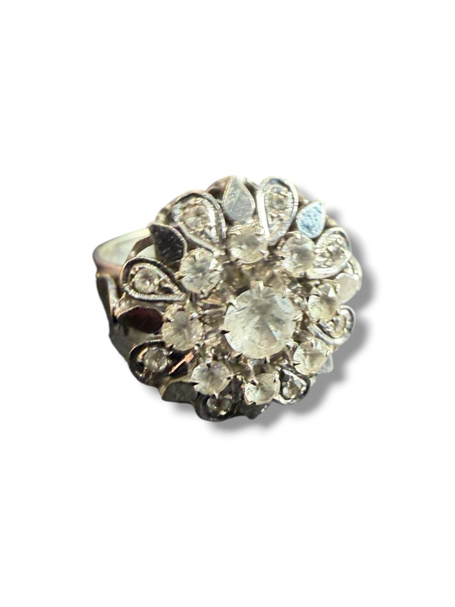 Bague or gris marguerite-photo-3