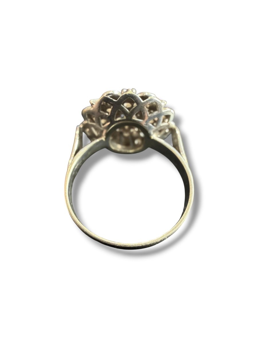Bague or gris marguerite-photo-1