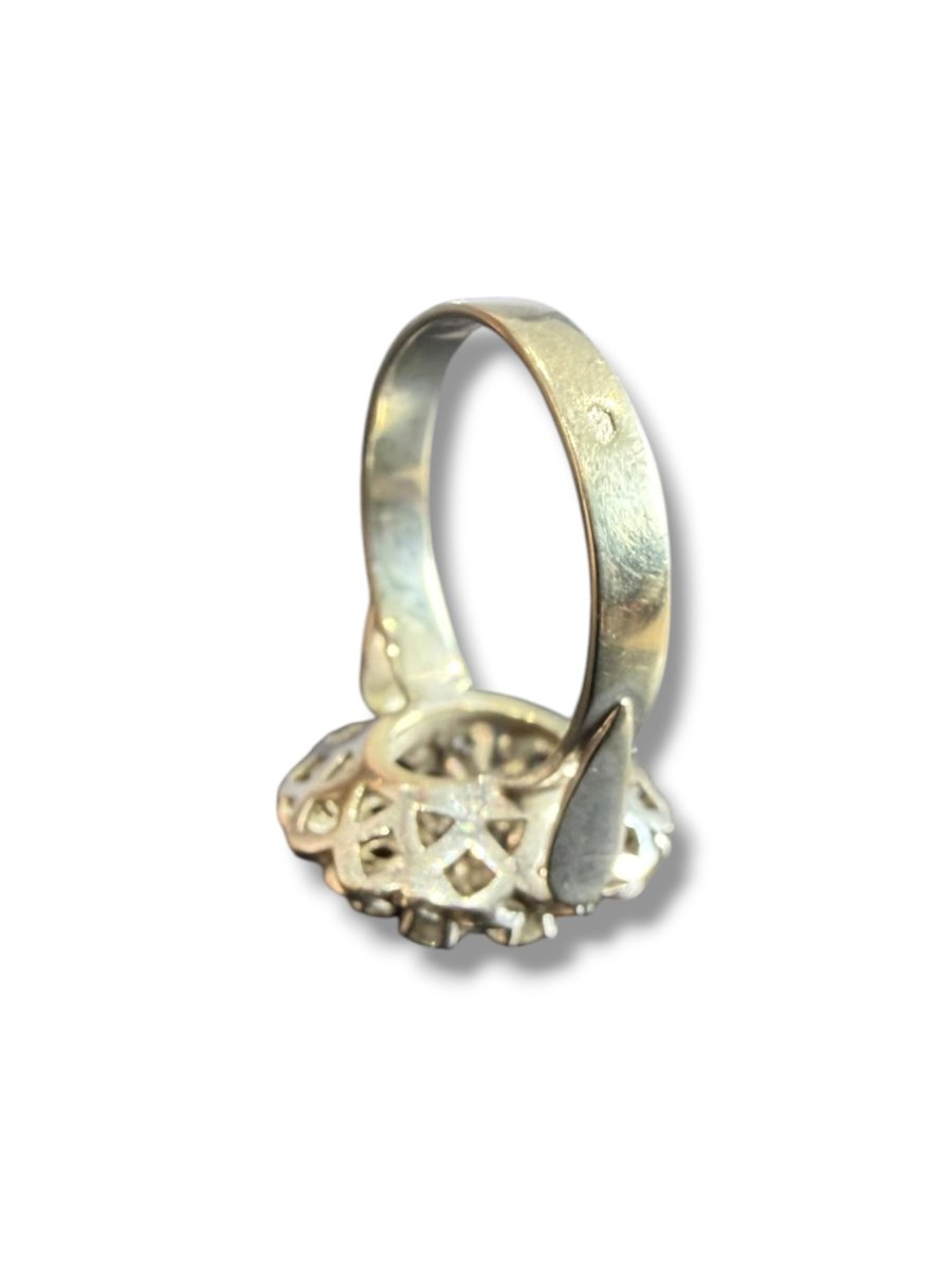 Bague or gris marguerite-photo-2