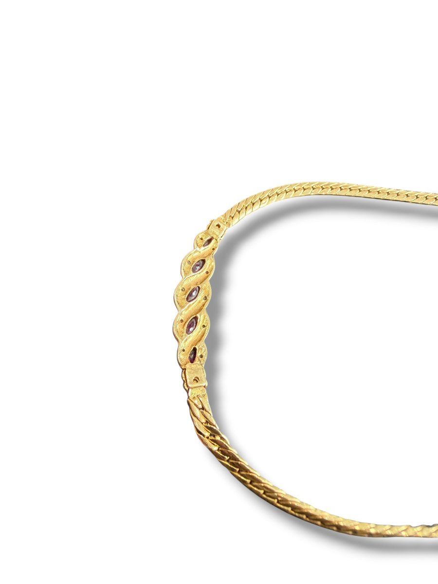Gold Necklace With Rubies And Diamonds-photo-4