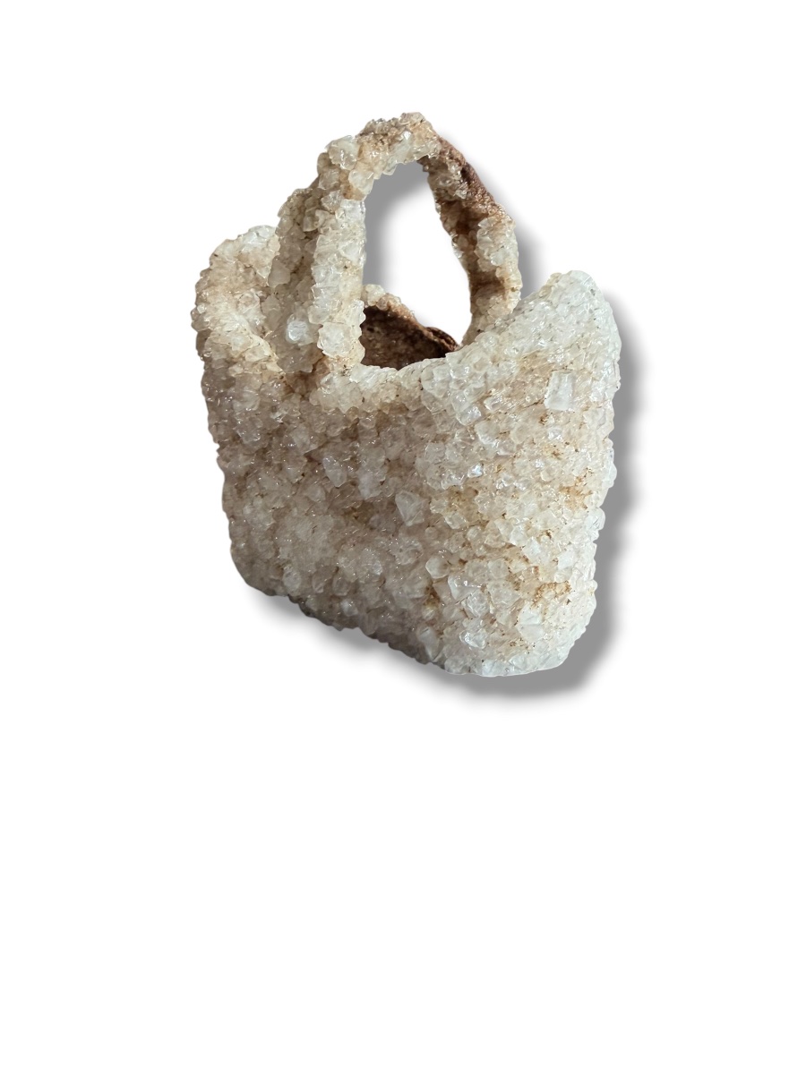 Panier en pierres de quartz blanc-photo-2