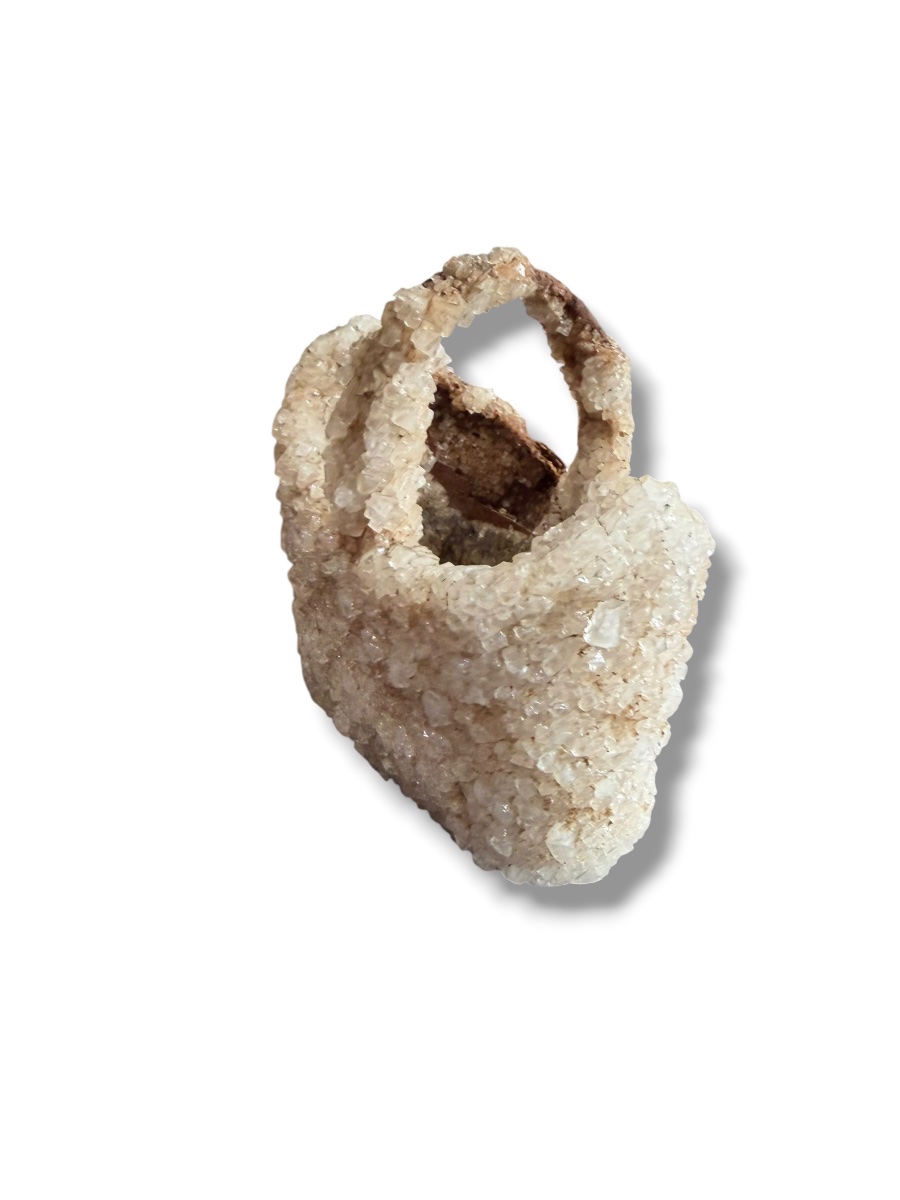 Panier en pierres de quartz blanc-photo-4