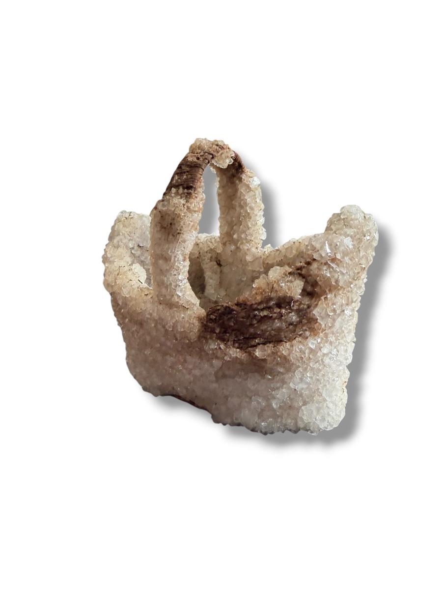 Panier en pierres de quartz blanc-photo-1