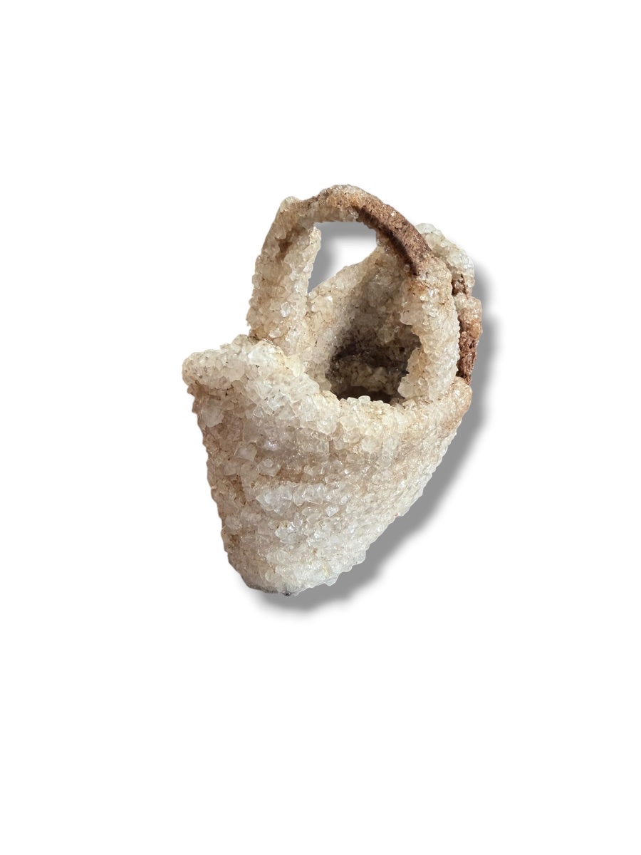 Panier en pierres de quartz blanc-photo-2