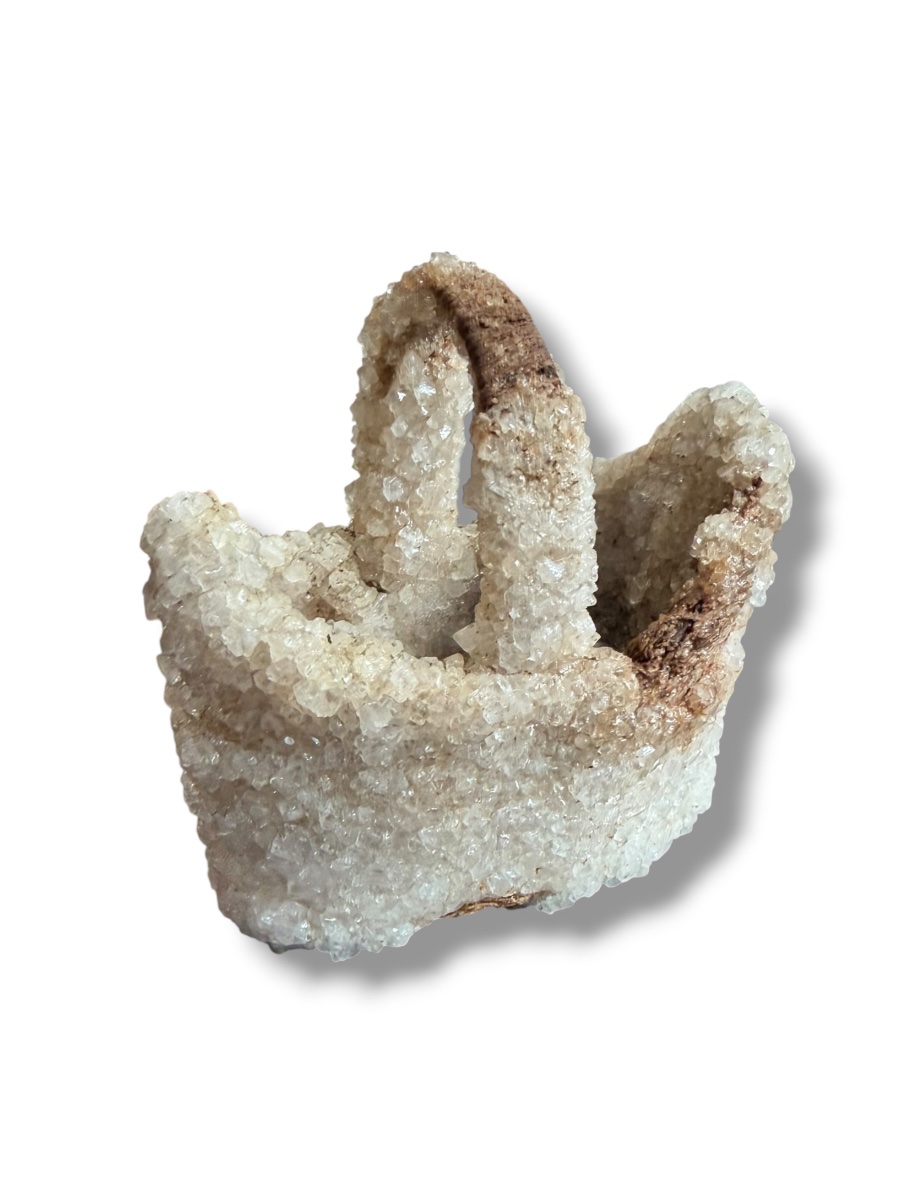 Panier en pierres de quartz blanc-photo-7