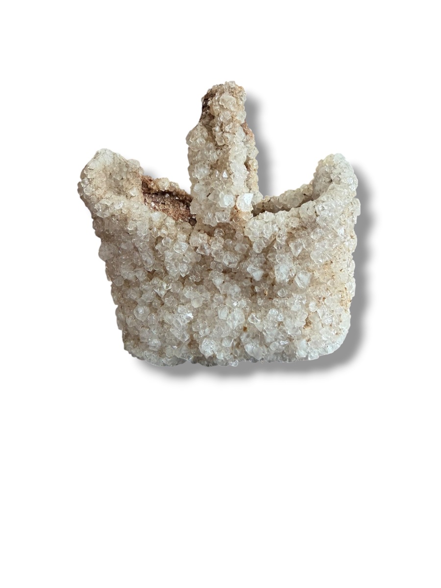 Panier en pierres de quartz blanc