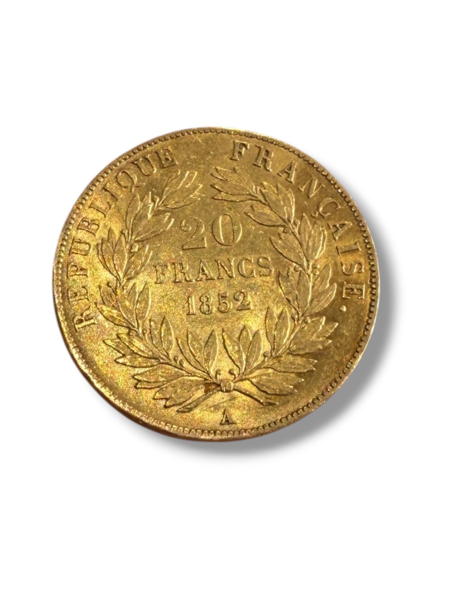 Pièce or 20 francs Louis-Napoléon Bonaparte 1852-photo-3
