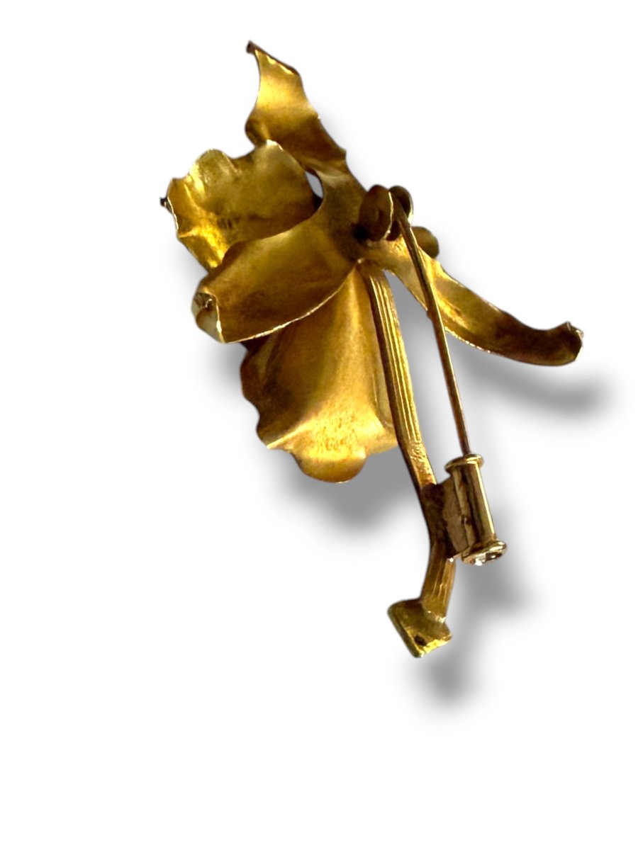 Broche en or motif fleur-photo-7