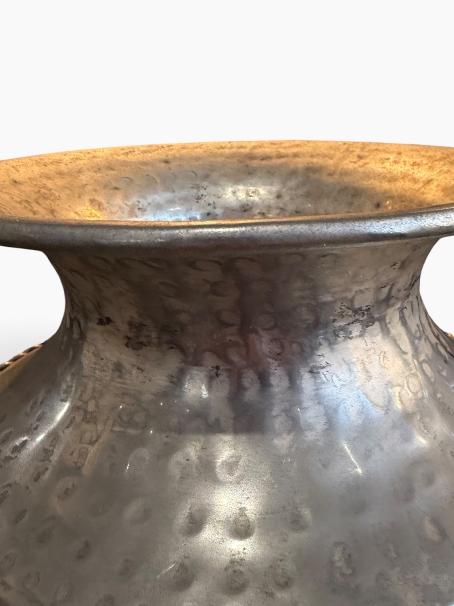 Large Silver-plated Metal Vase By Maria Pergay-photo-7