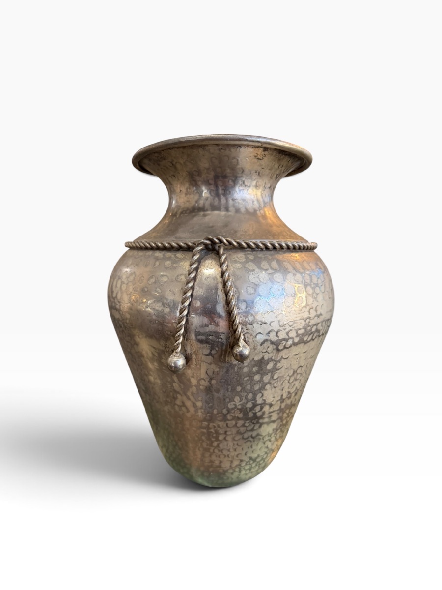 Large Silver-plated Metal Vase By Maria Pergay