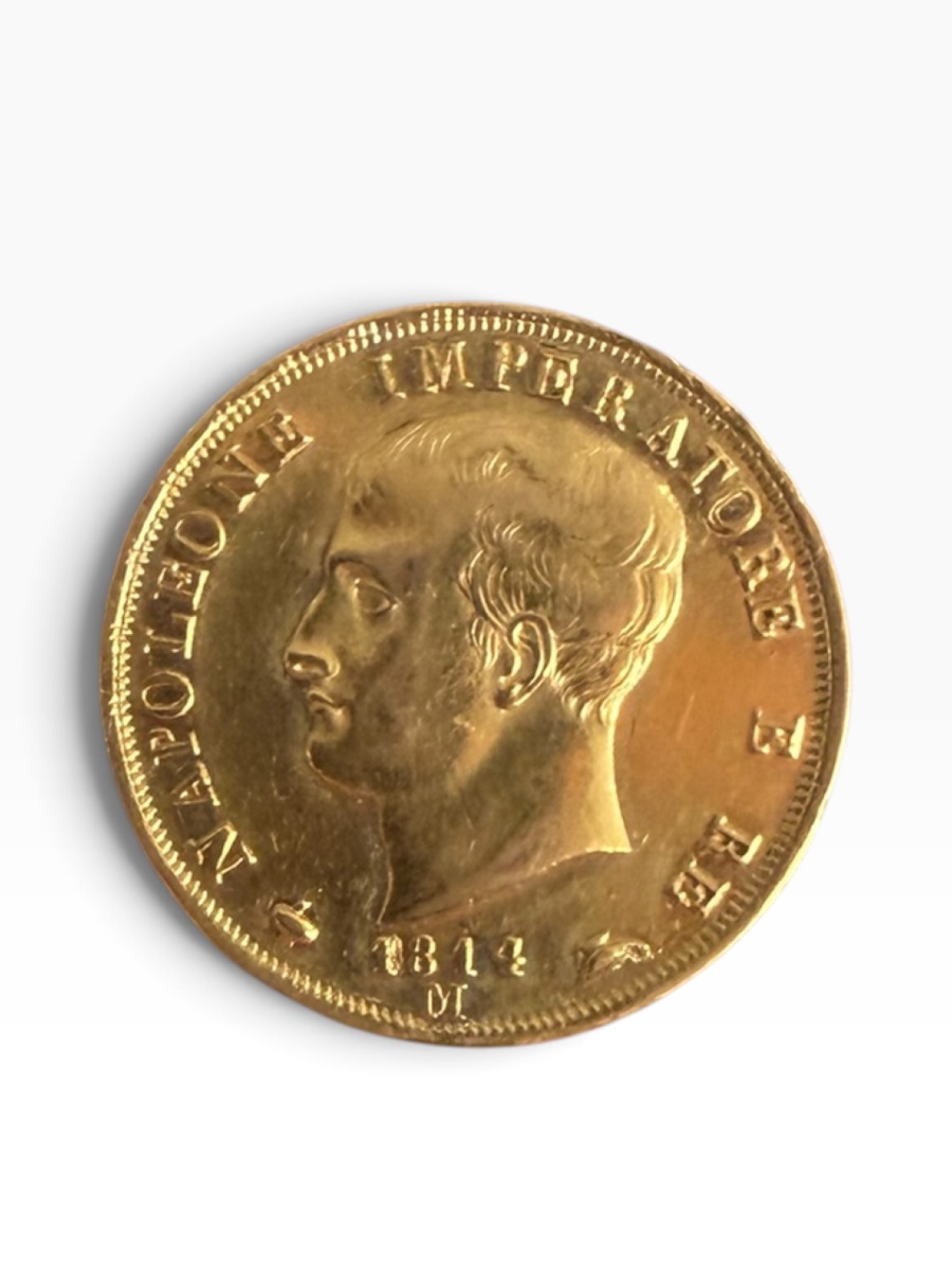 Pièce or Napoléon Bonaparte 40 lires 1814  -photo-2