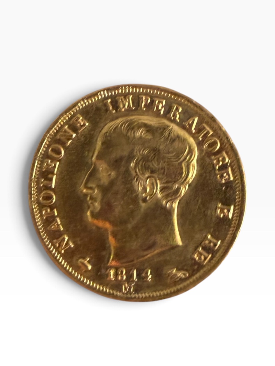 Pièce or Napoléon Bonaparte 40 lires 1814  -photo-4